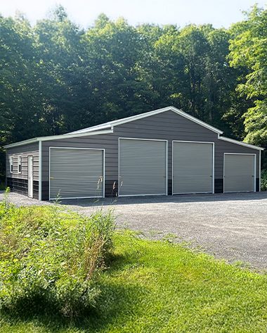 quadruple port metal garage